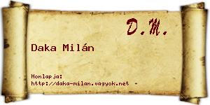 Daka Milán névjegykártya